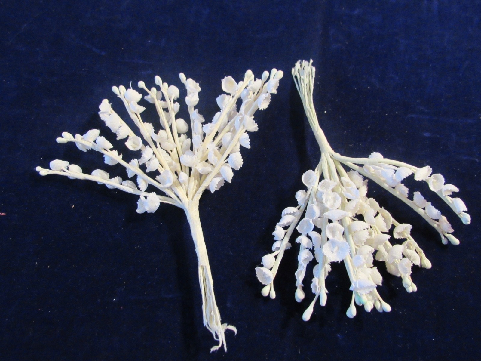 Lily of the Valley White Vintage Millinery Flower 2 Bunch Lot Organdy UG