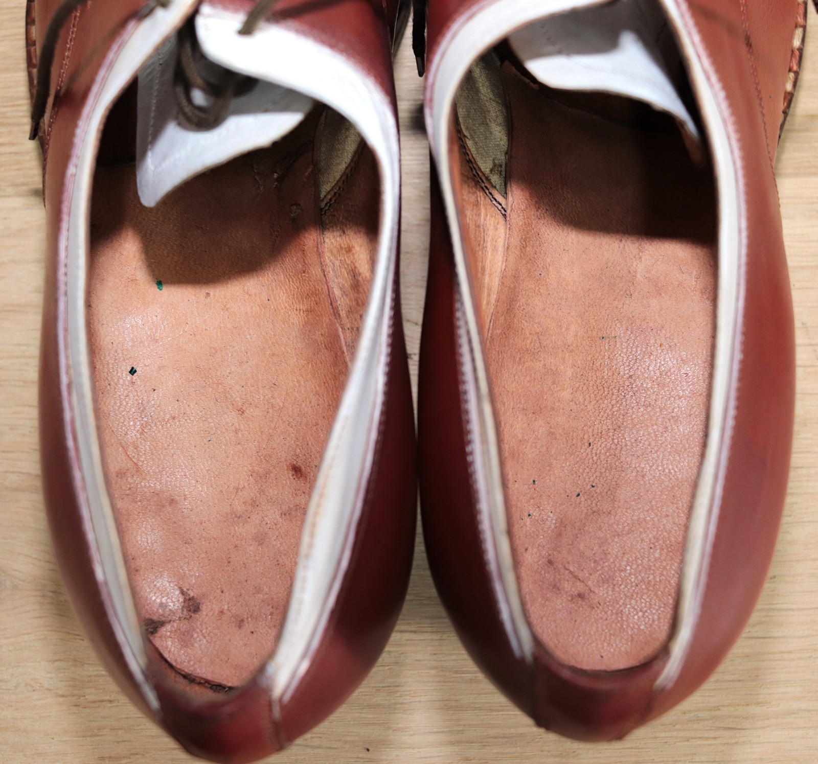 New 1940s French Bicolor Leather Women’s Derby Shoes 37FR 5,5US Made in France