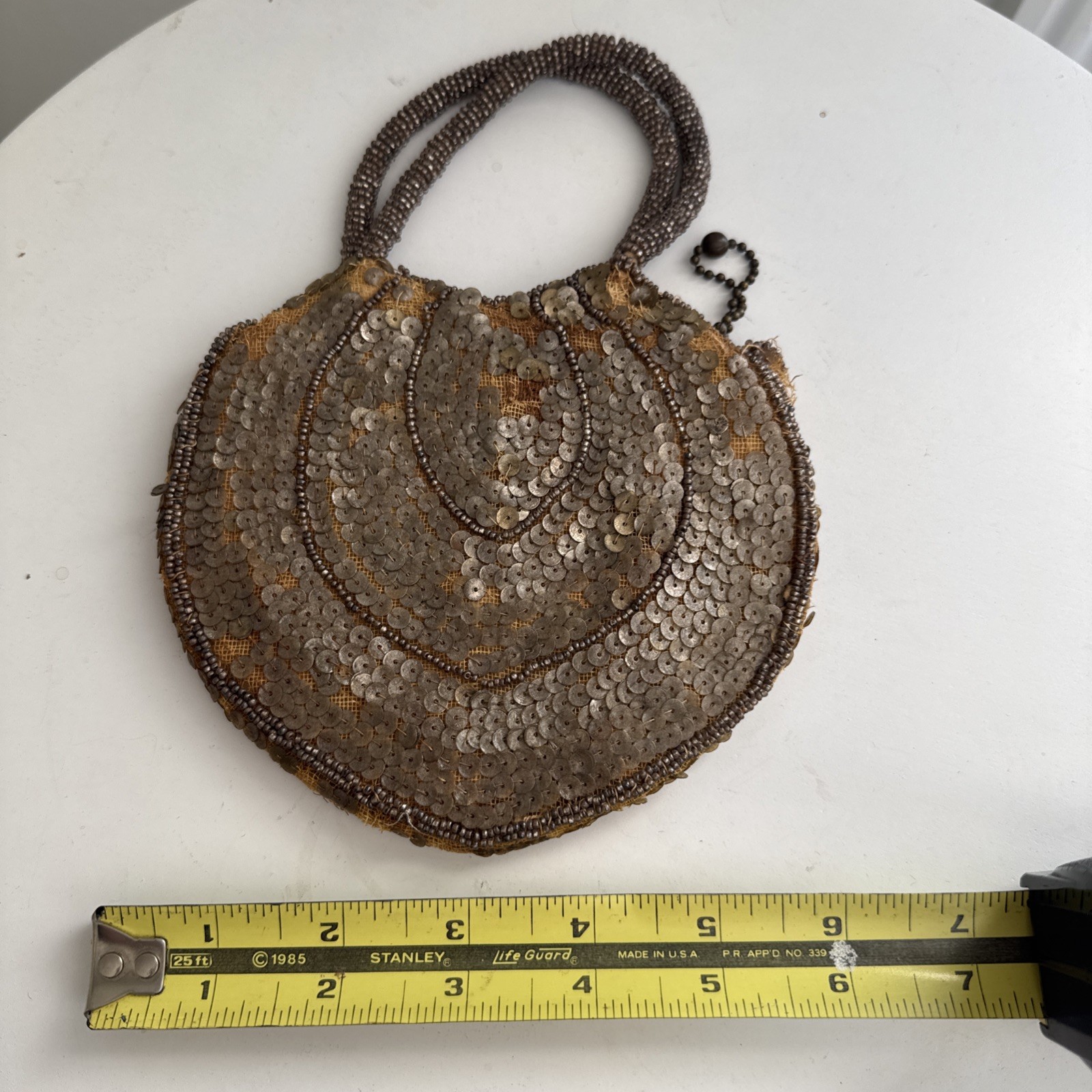 Antique Beaded & Sequins Clutch Evening Purse Made In Czechoslovakia Old