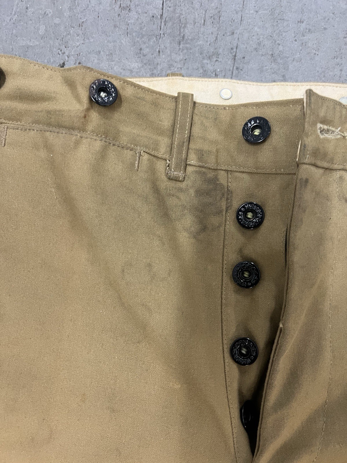 Filson 40’s / 50’s Vintage Tin Cloth Pants – Made in USA 35×28 Cropped Wide Leg
