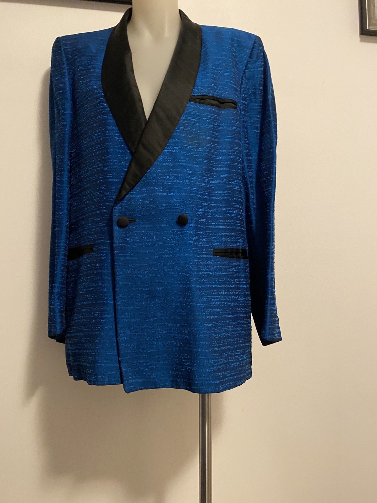 60,s Fab Blue Silk Shantung “Bossa Nova “ Jkt . Unisex.