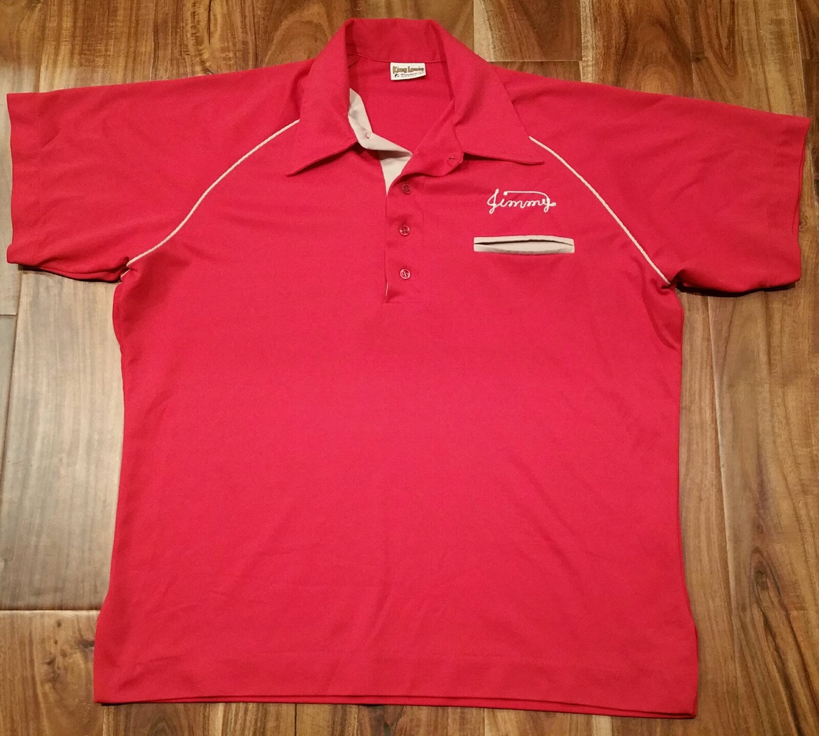 Bowling Shirt King Louie Vtg 70s Tri City Lanes Easley South Carolina Men Large