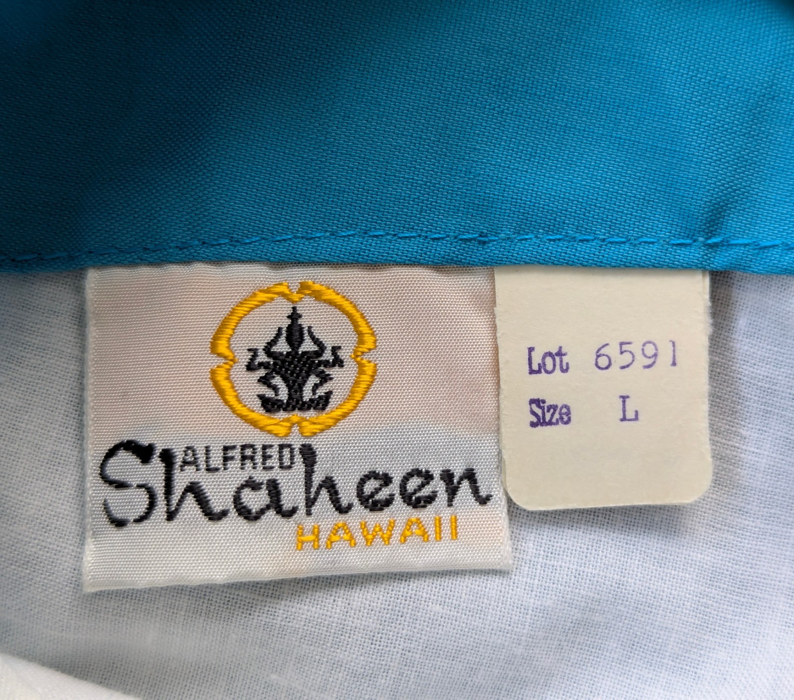 1960s Alfred Shaheen Hawaiian Floral Block Print Sun Dress Tiki Resort VTG Sz L
