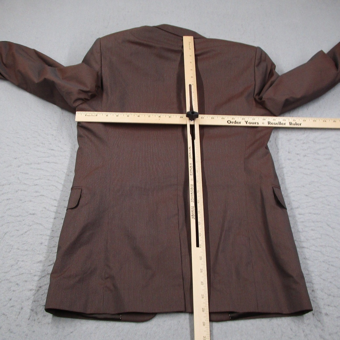 Dries Van Noten Suit Mens 48 IT 38 US Brown Cotton Silk Pinstripe 2 Button