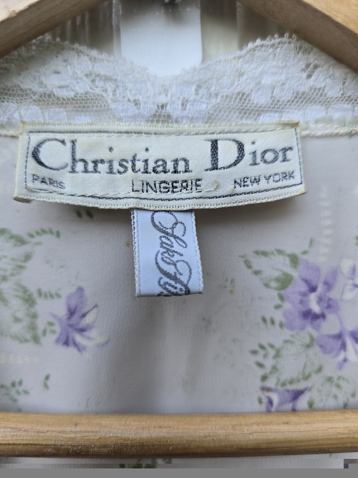 Vintage 70s/80s Christian Dior Lingerie Peignoir Set Union Made Saks ILGWU S