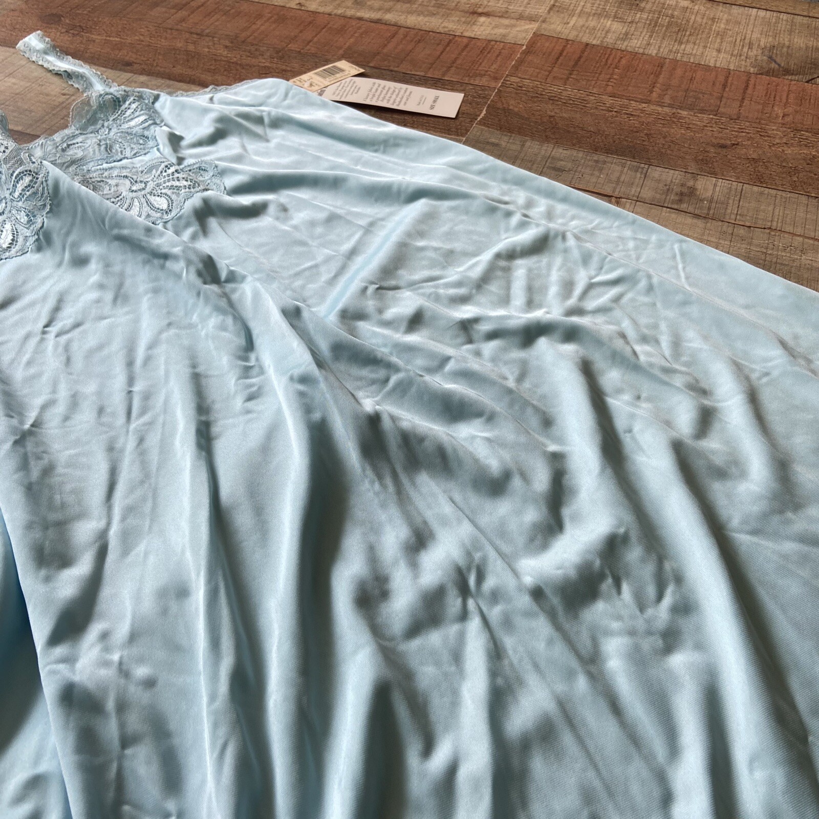 NWT Vintage Shadowline Peignoir China Blue Small 2 Piece Nightgown Robe Lace USA