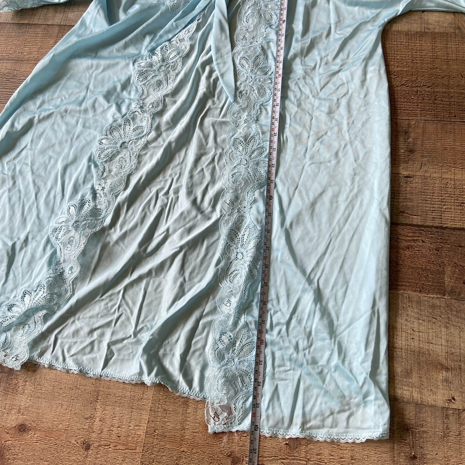 NWT Vintage Shadowline Peignoir China Blue Small 2 Piece Nightgown Robe Lace USA