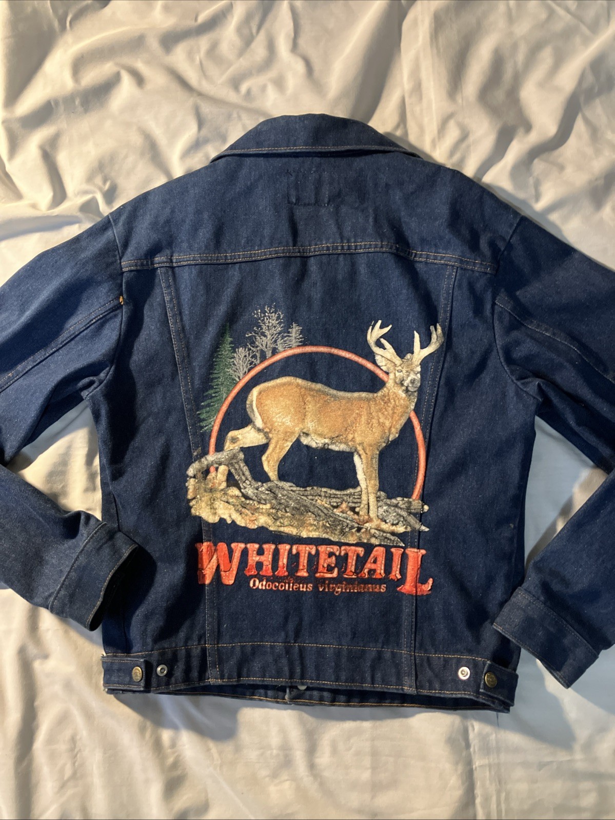 VTG Saddle King Western Denim Trucker Jacket Adult 38 Regular Made In USA