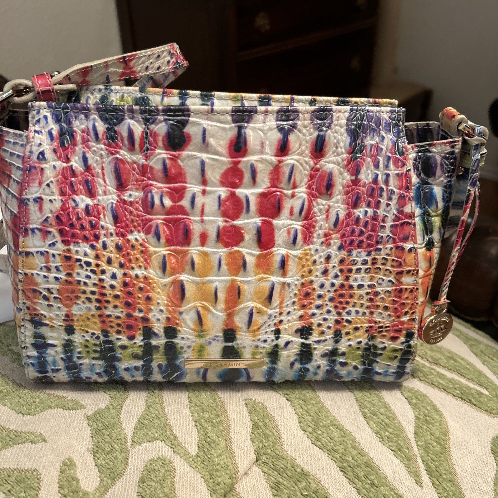BRAHMIN Rare Multicolored Leather Crossbody Bag In Fantastic Condition