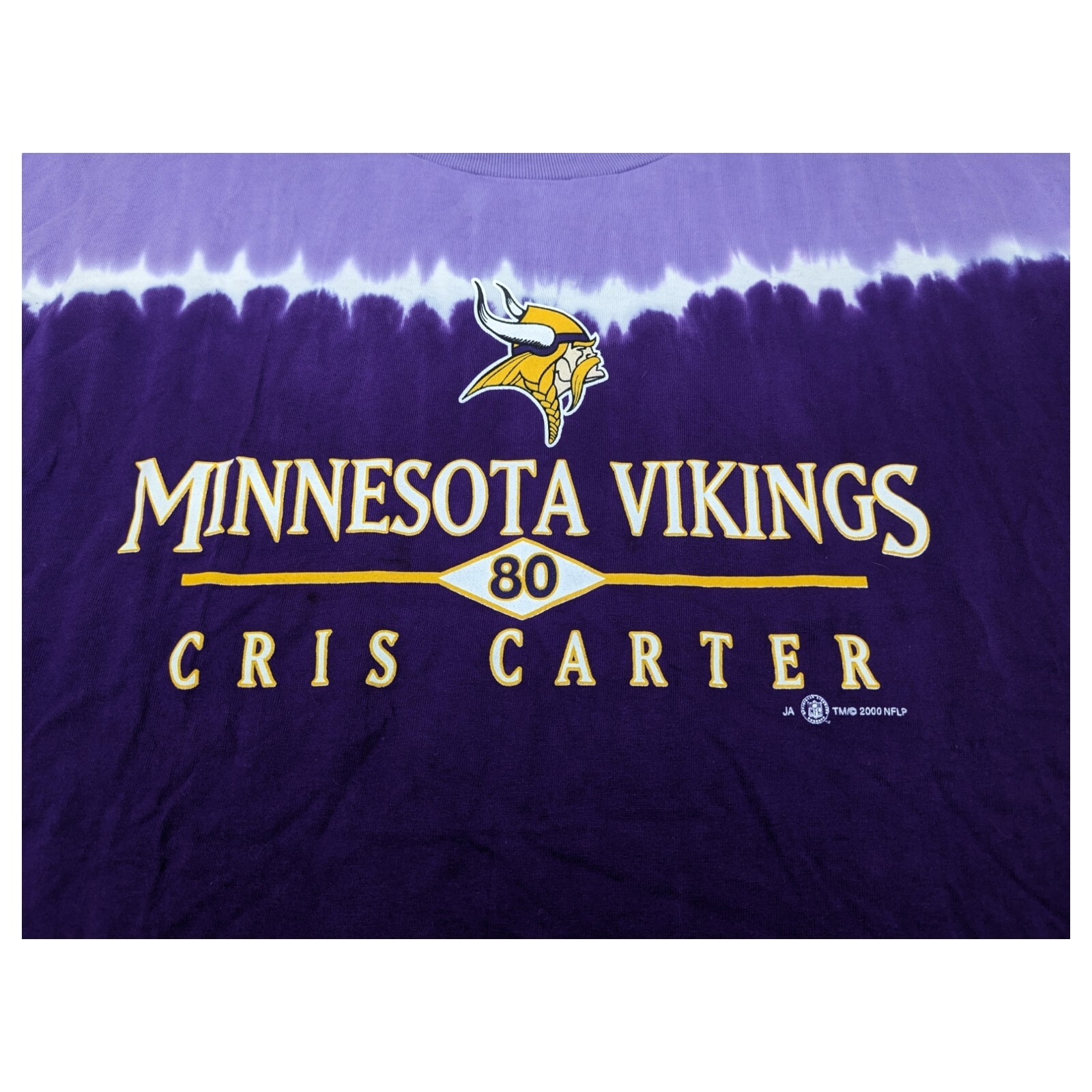 Minnesota Vikings Chris Carter Vintage Y2K Purple Tie Dye Shirt Mens XXL