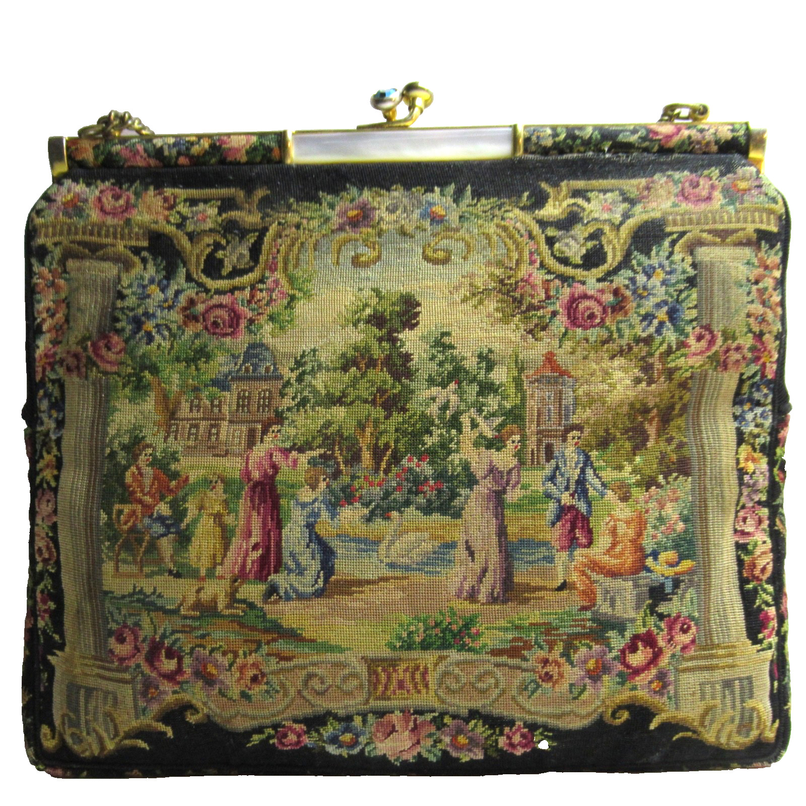 Vintage Petit Point Scenic Purse- SELLER PAYS US TARIFFS