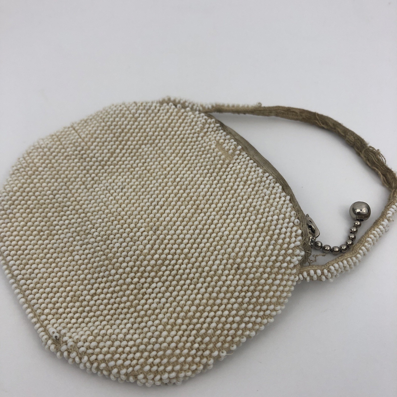 Vintage Floral Beadwork Small Clutch Purse Czechoslovakia Deco Flapper RARE