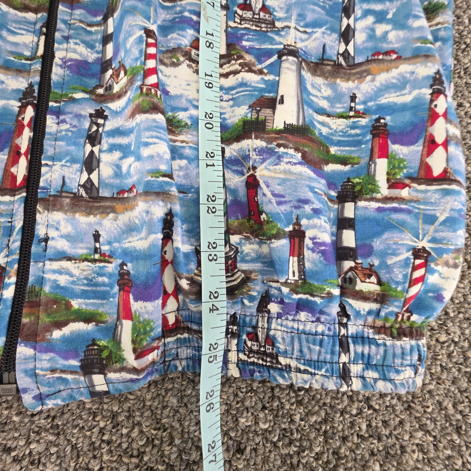 Vintage 70’s -80’s lighthouse pattern jacket made in USA Adult Med