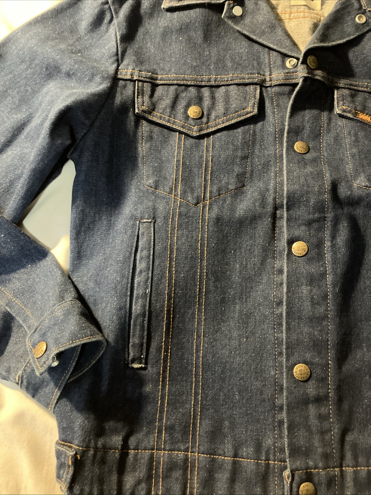VTG Saddle King Western Denim Trucker Jacket Adult 38 Regular Made In USA