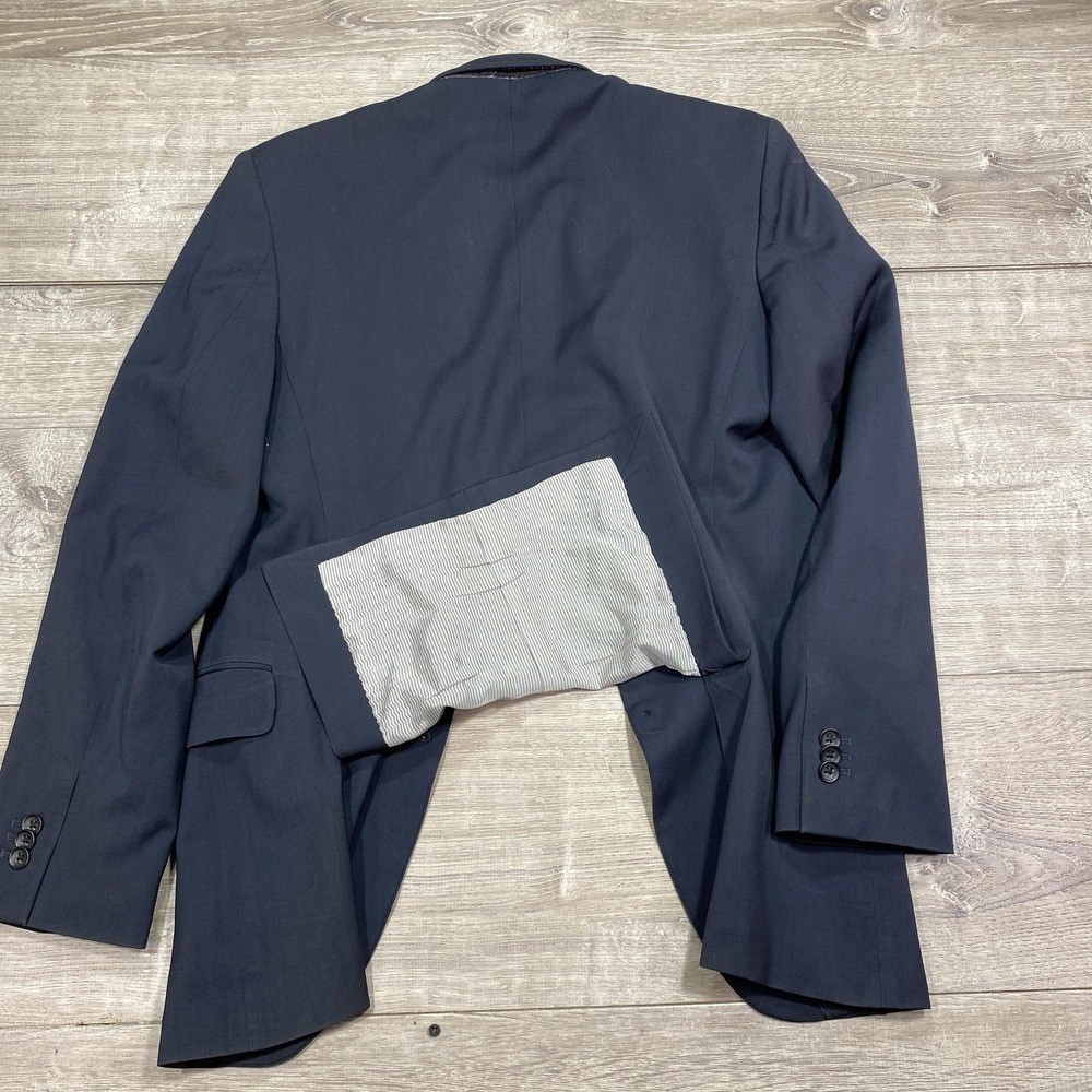 Banana Republic Blazer Mens 38S Navy Lanificio Cerruti Two Button Sport Coat