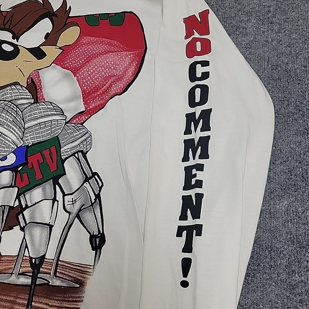 Vintage Looney Tunes Shirt Mens XL White No Comment Big Graphic Taz USA Made 90s