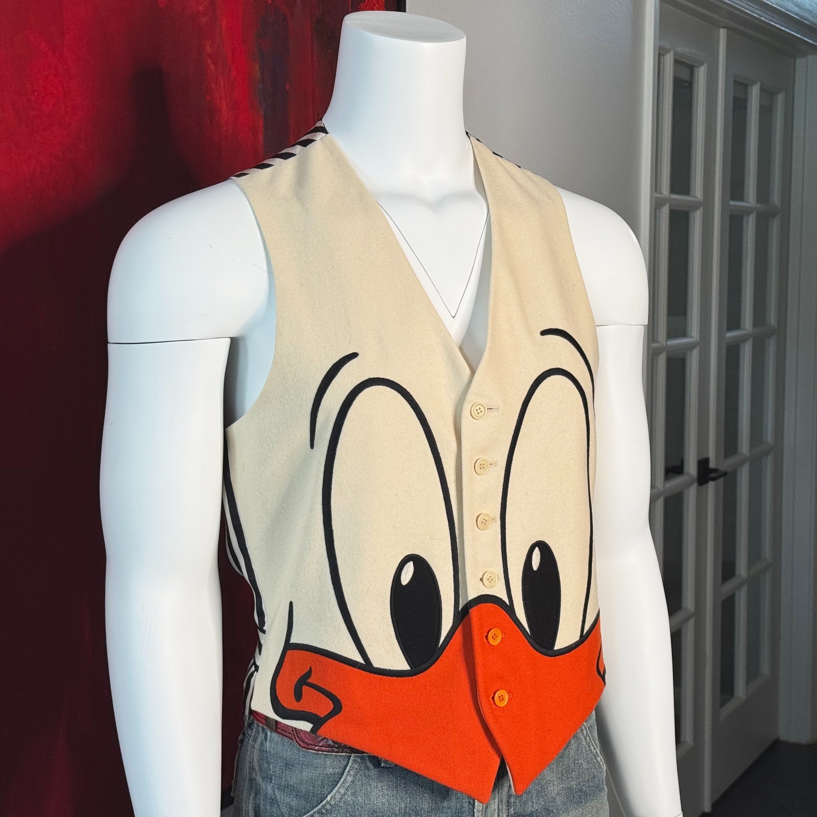 MOSCHINO CHEAP and CHIC wool vest Donald Duck size 50 from F/W 1993/94