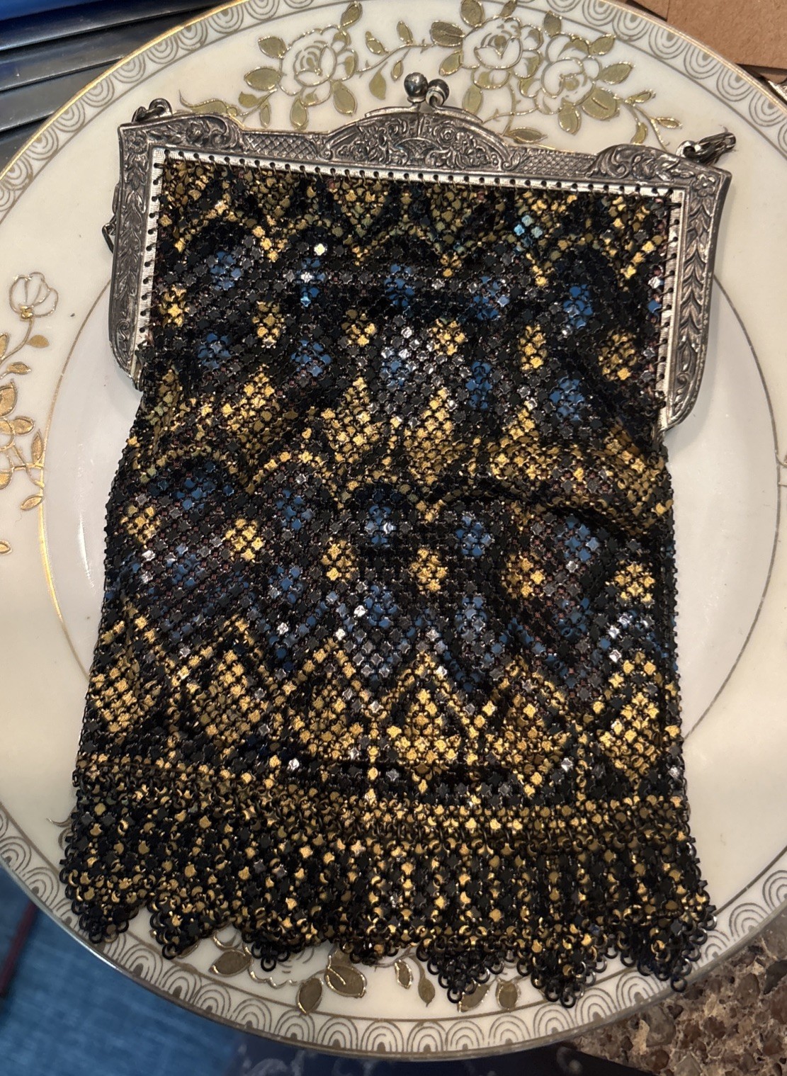 1920s Vintage Flapper Beaded Purse Multicolor. Excellent Condition See Photos