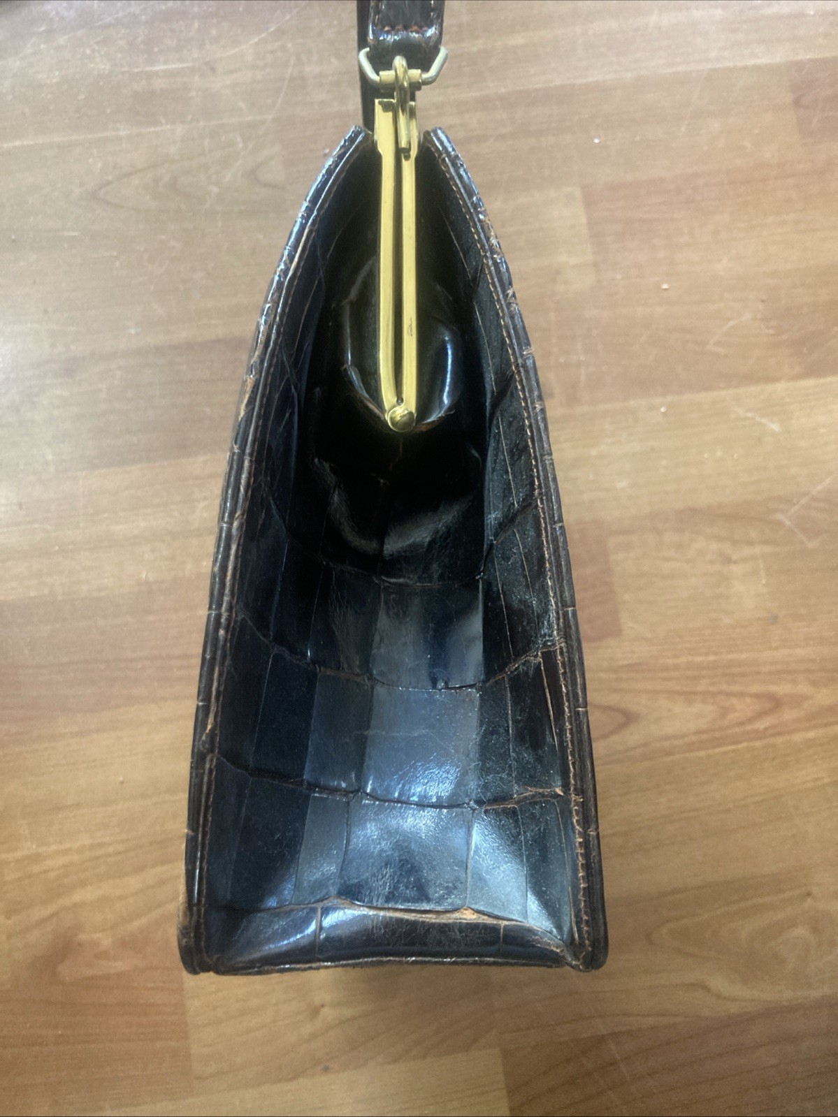 Vintage Kow Hoo Hong Kong Crocodile? Purse Mid Century Modern Handbag