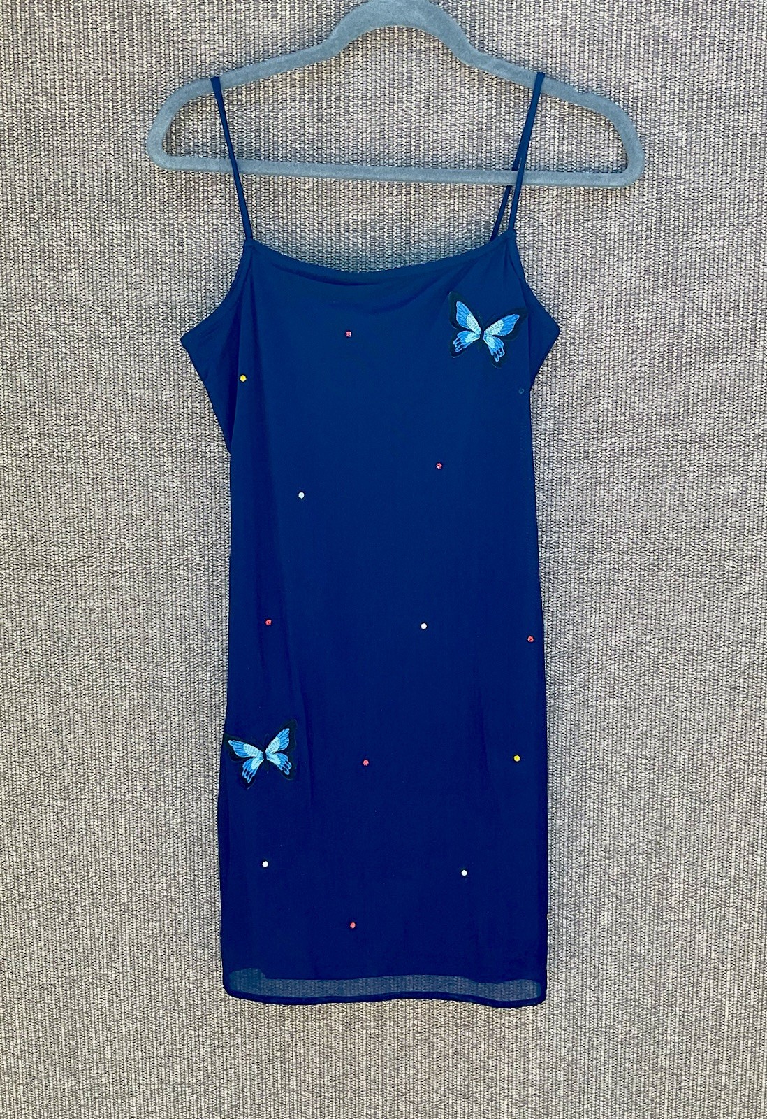 Vintage Y2K Monster Girl Sheer Mesh Lined Butterfly Fitted Fairy Dress Medium