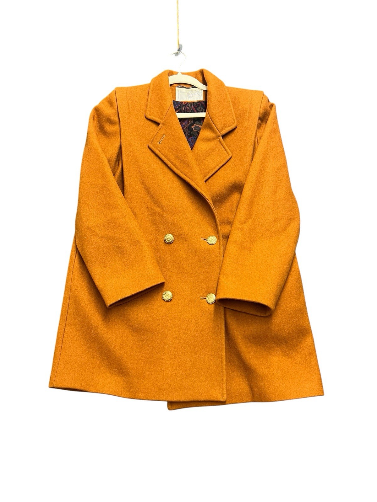 Vintage International Scene Burnt Orange Wool Blend Coat/Jacket