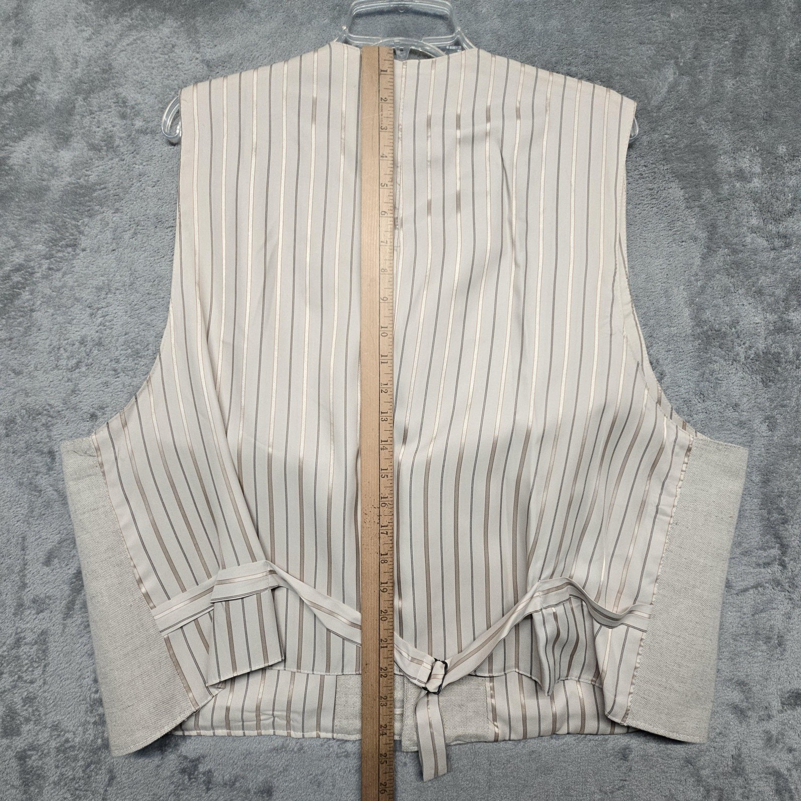 Wahmaker Vest Mens Size 2XL Beige Cotton Linen Western Waistcoat Formal
