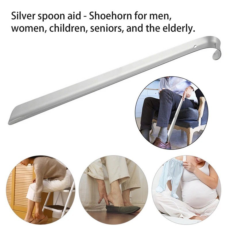 52cm Extra Long Handle Shoe Horn Stainless Steel Metal Shoes Remover