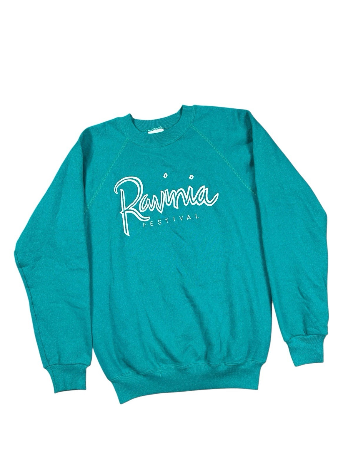 Vintage Ravinia Festival 80s Teal Crewneck Sweatshirt Adult Medium