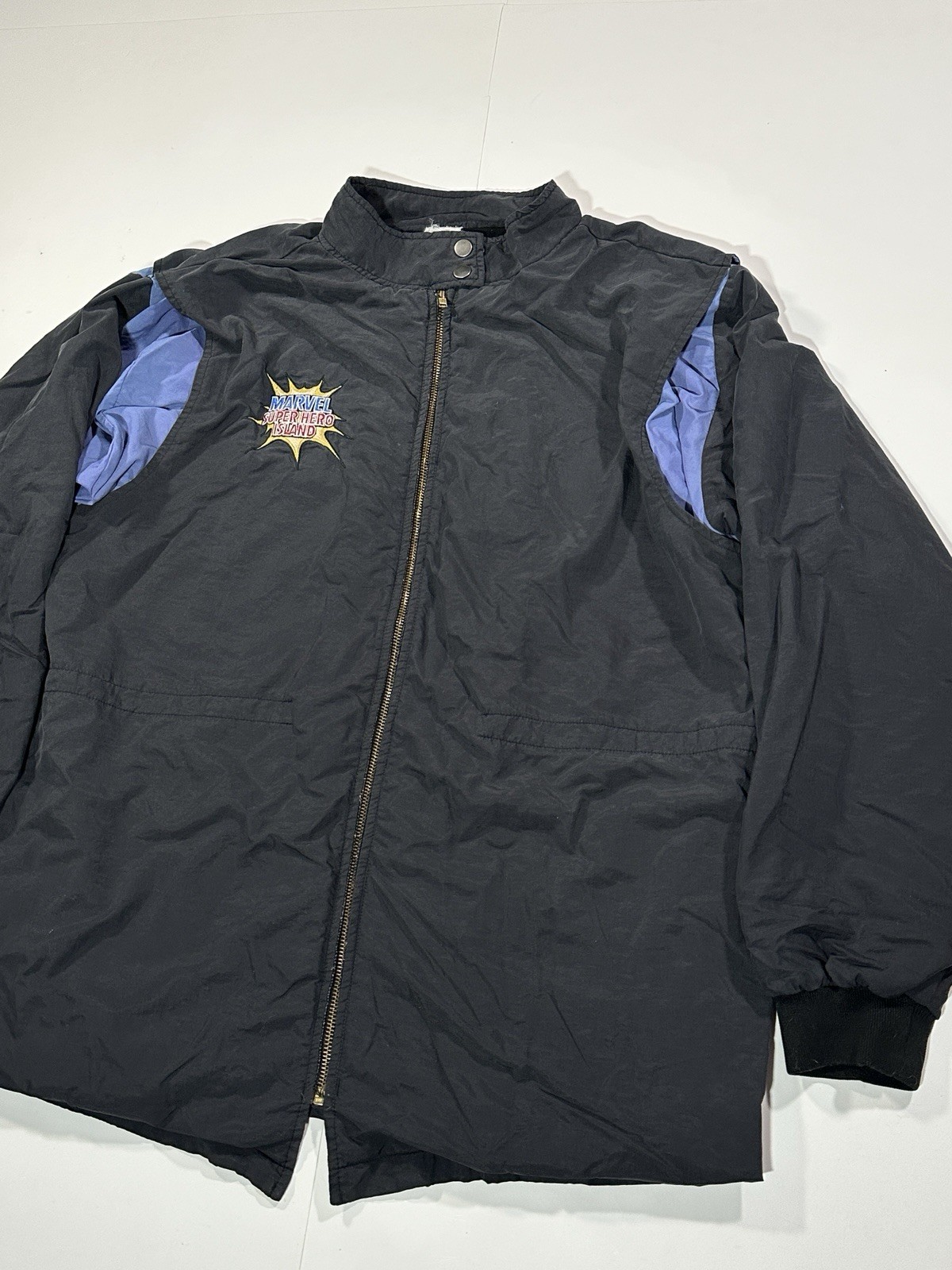 Vintage Universal Studios Marvel Super Hero Island Employee Jacket Size XL Rare