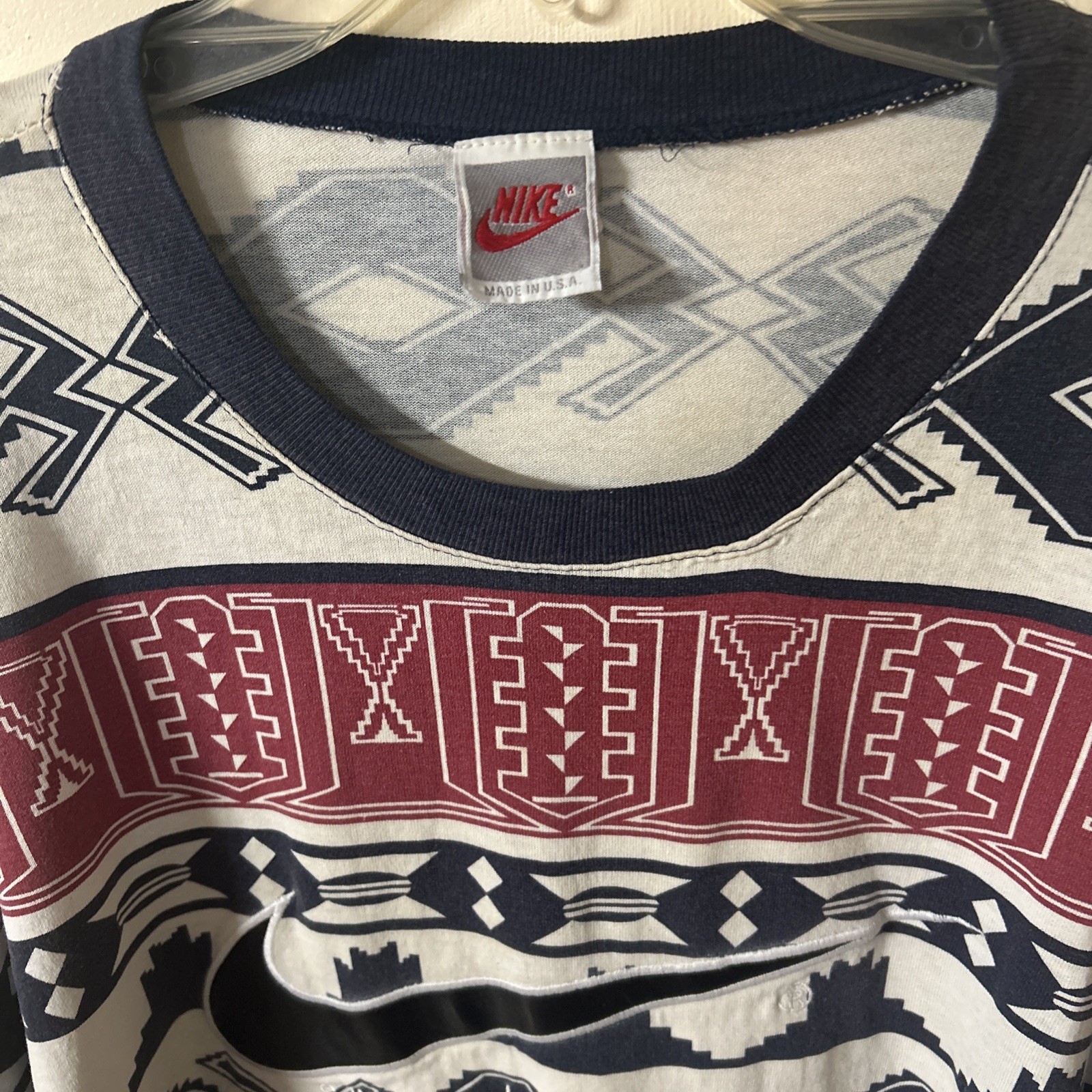 Nike Geometric Navajo Shirt Men XL Vintage 90’s AOP Abstract Design Made USA