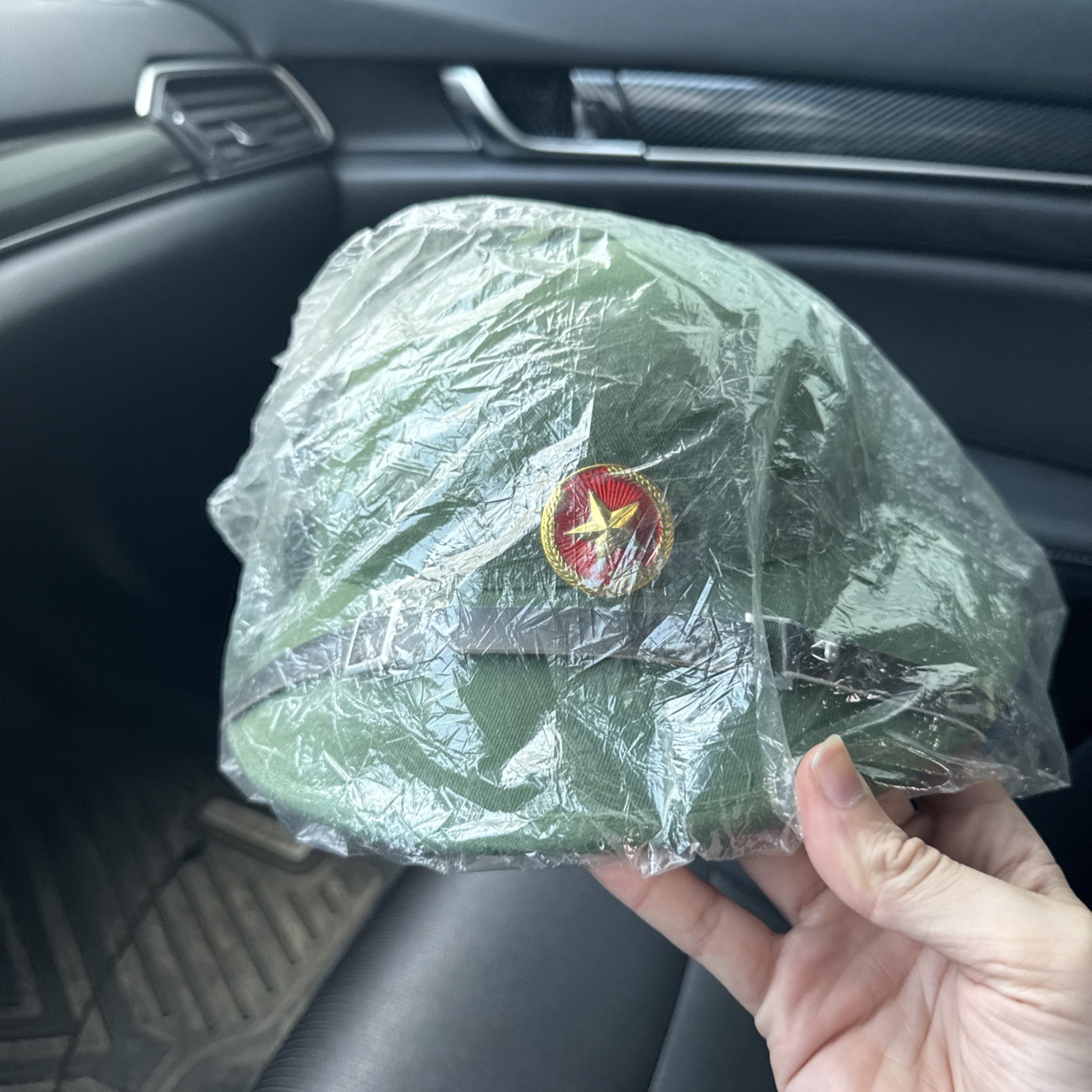 VINTAGE VIETNAM PITH HELMET JUNGLE EXPLORER HAT~ARMY GREEN CANVAS~LEATHER~UNUSED