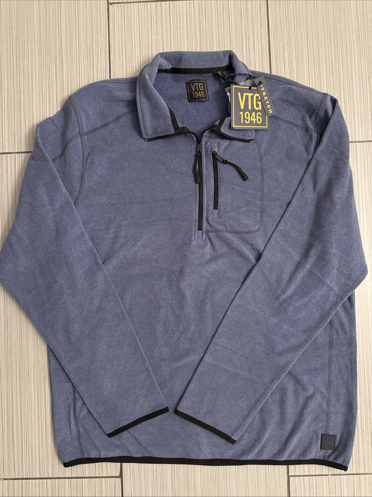 VTG 1946 Stretch Blue Heather Pullover Soft New With Tags