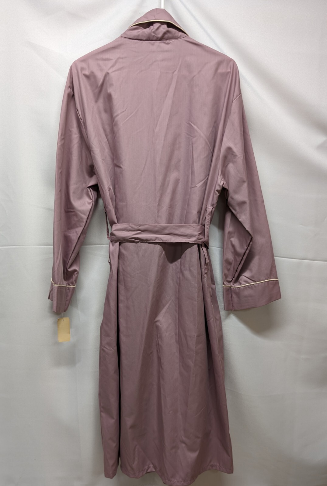 Vintage Montgomery Ward Mauve Wrap Belted Polyester Cotton Robe/Pockets OSFA NWT