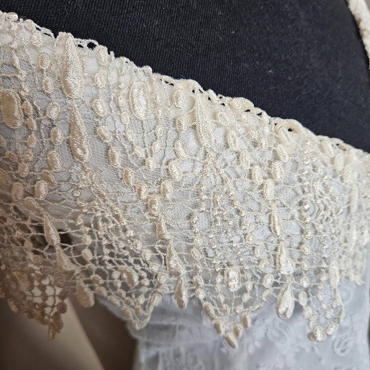 Coquette Romantic Scott McClintock Vintage 70s80s Ivory Lace Fairycore Dress 16