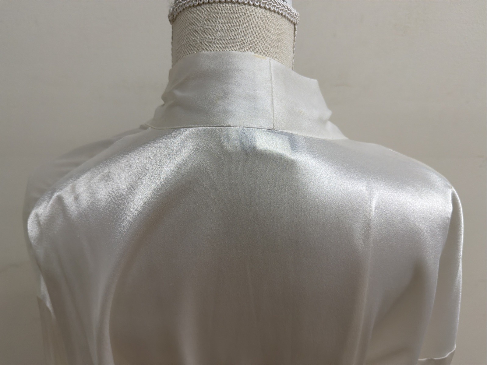 Christian Dior Vtg Maxi Nightgown Satin Slip Dress Small & Robe Small Ivory