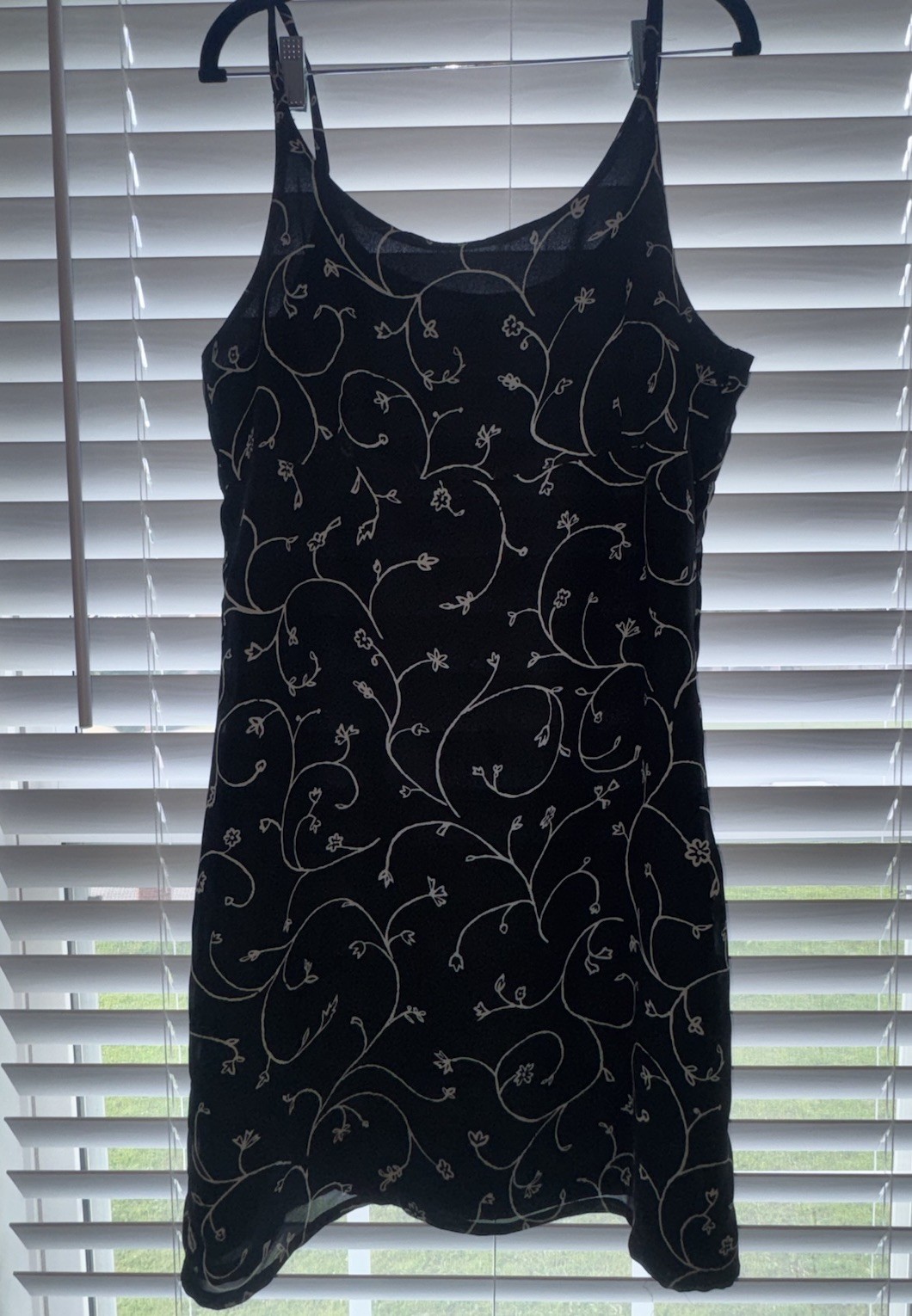 Vintage Old Navy Clothing Co Black Floral Slip Dress