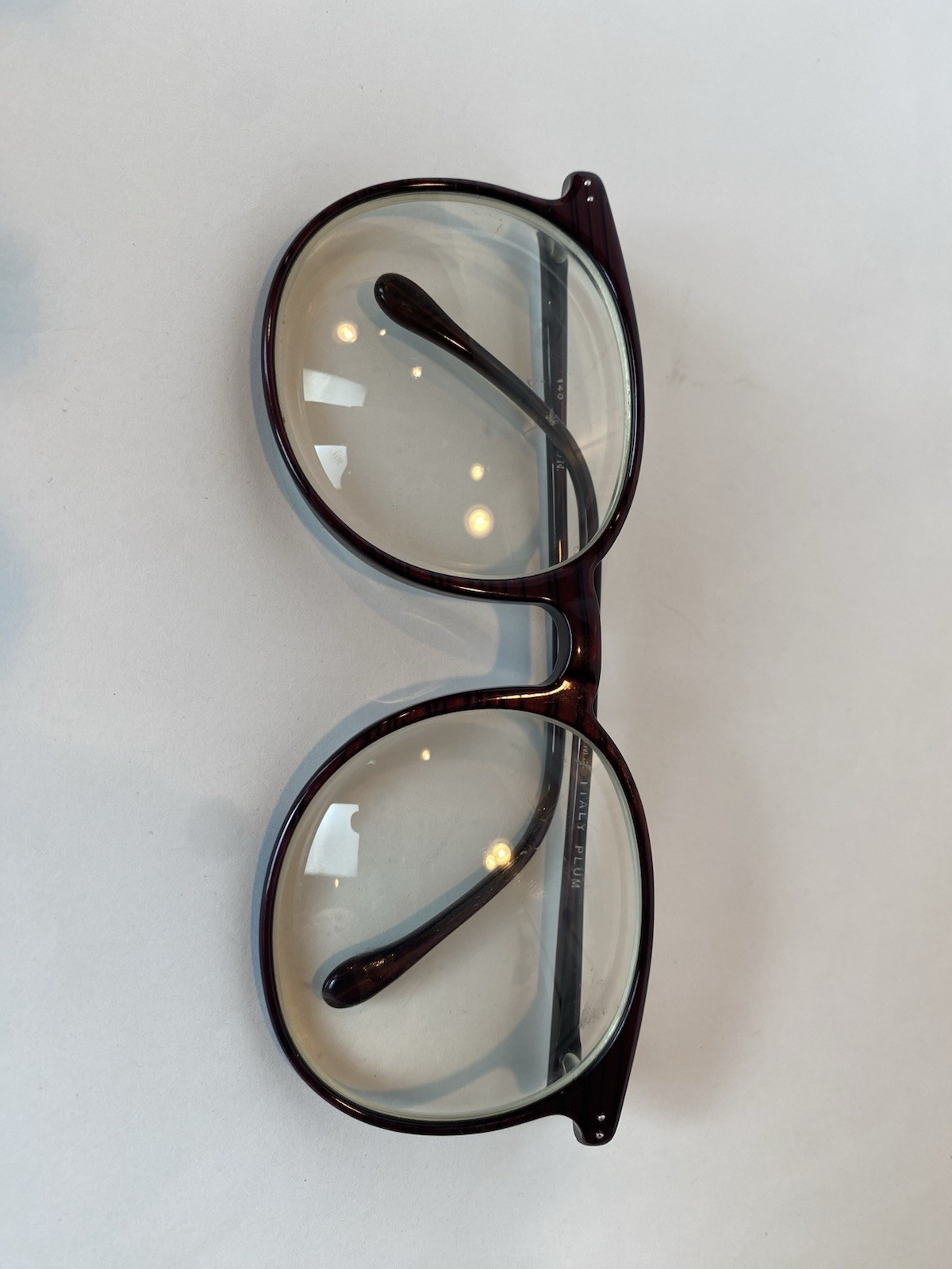 1980s Vintage Large Plum Purple Eye Glasses Prescription Italy