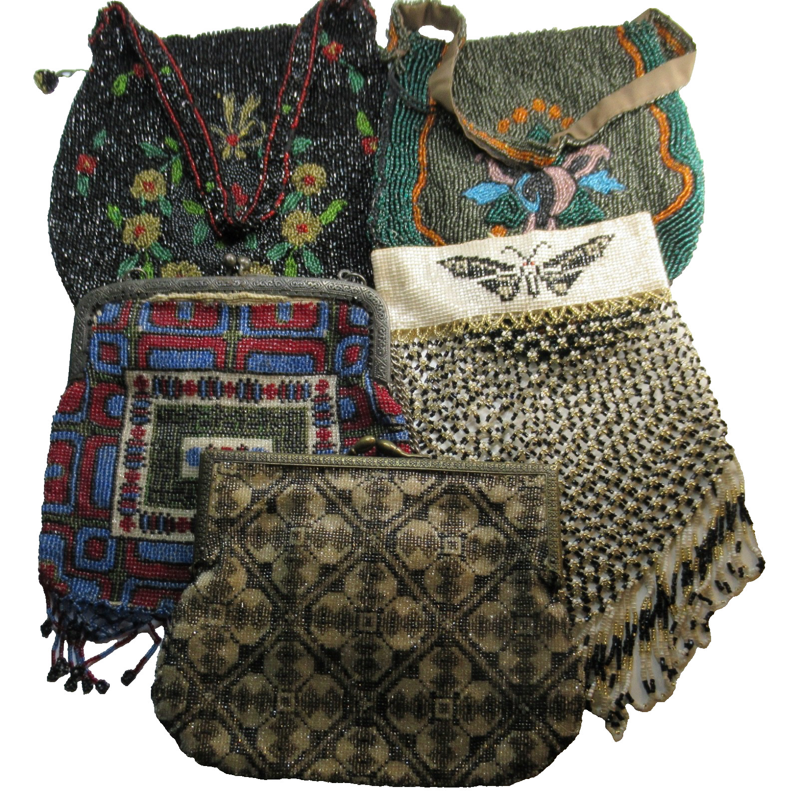 Lot 5 Beaded Vintage Antique Purses Flapper circa 1920s – SELLER PAYS US TARIFFS