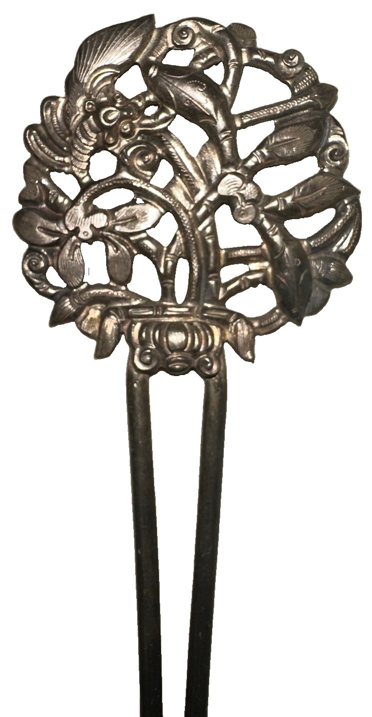 Vintage Victorian Sterling Ornate BEAUTIFUL Hair Pick Piece UPDO BRIDE SMTHG OLD