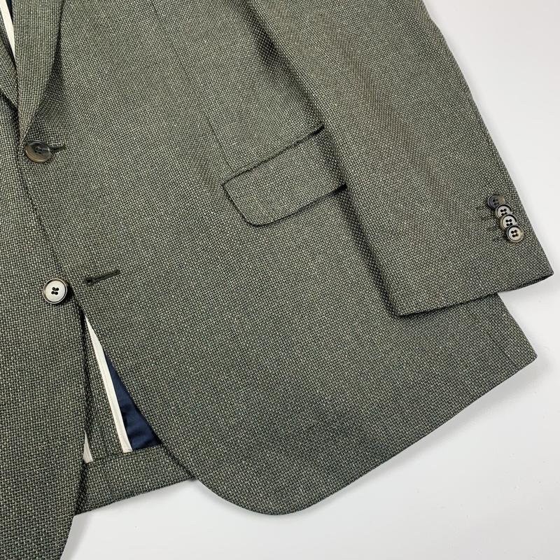 mens navy boot blazer khaki silk/linen 42/XL/50