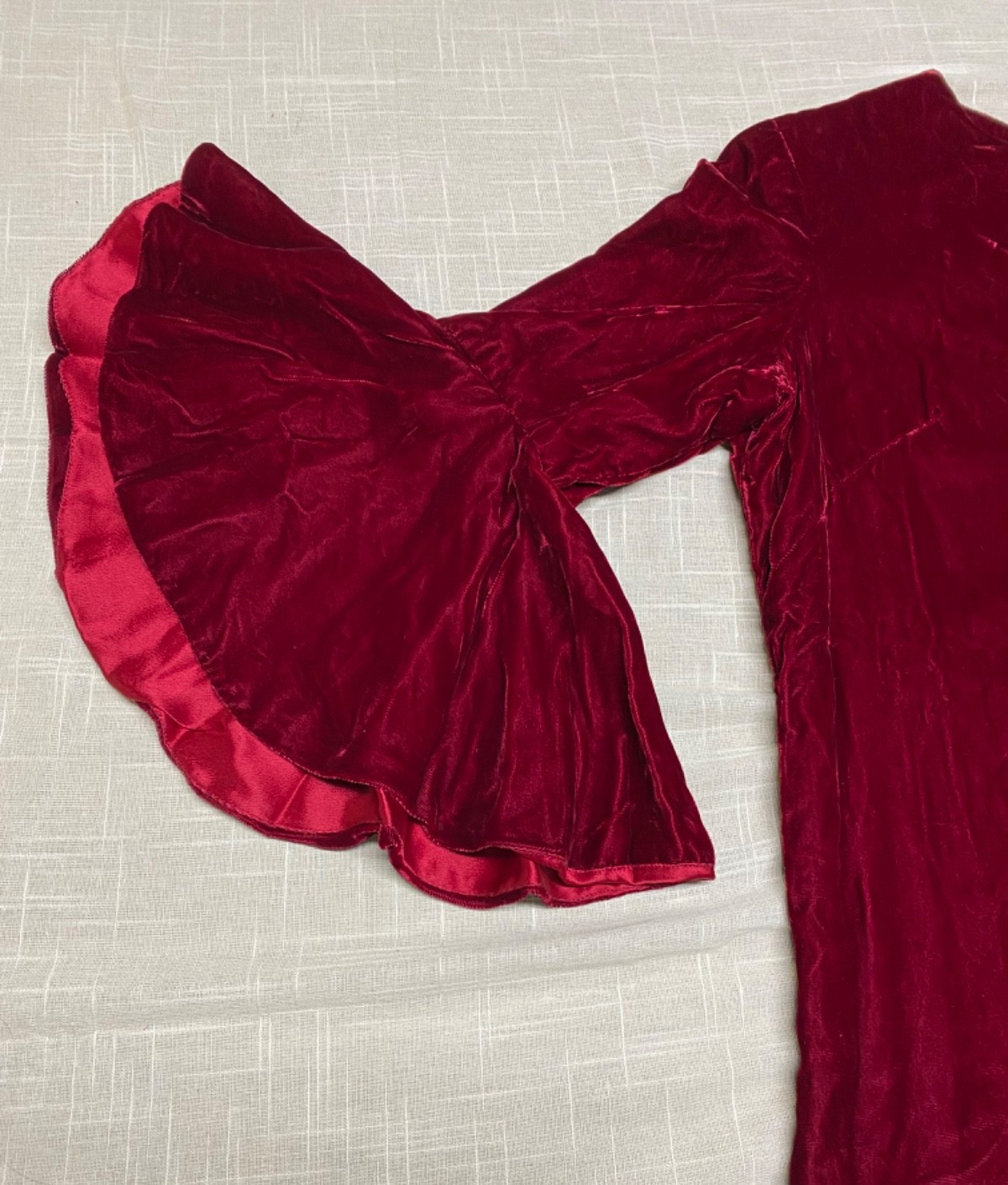 Vintage Velvet Dress 60s Maxi Handmade Red Burgundy Gothic Witchy Mod Glam 1960s