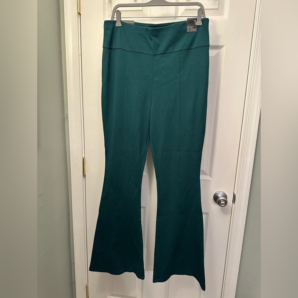 💚💙 NWT Dear Scarlett Magic flare pants deep teal 1X (14-16)—TTS 💚💙