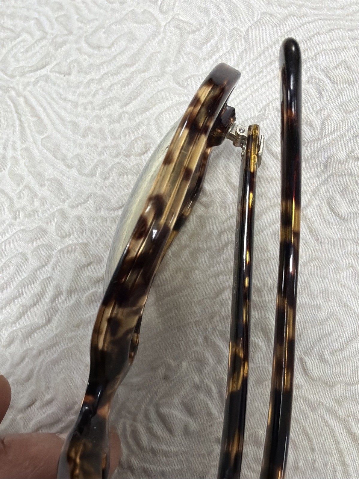 Vintage ANNE KLEIN RIVIERA Oversized Brown Clear Sunglasses Frames Made In Italy