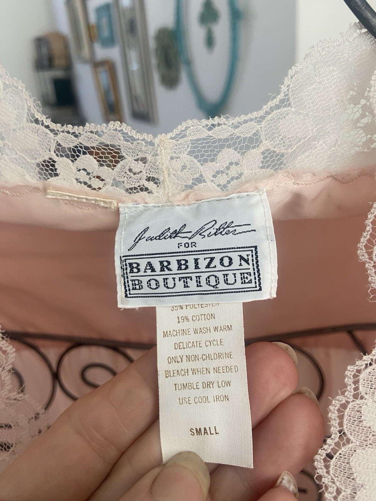 Vtg Judith Ritter Barbizon Boutique Pink Robe Lace Hollywood Regency Wedding