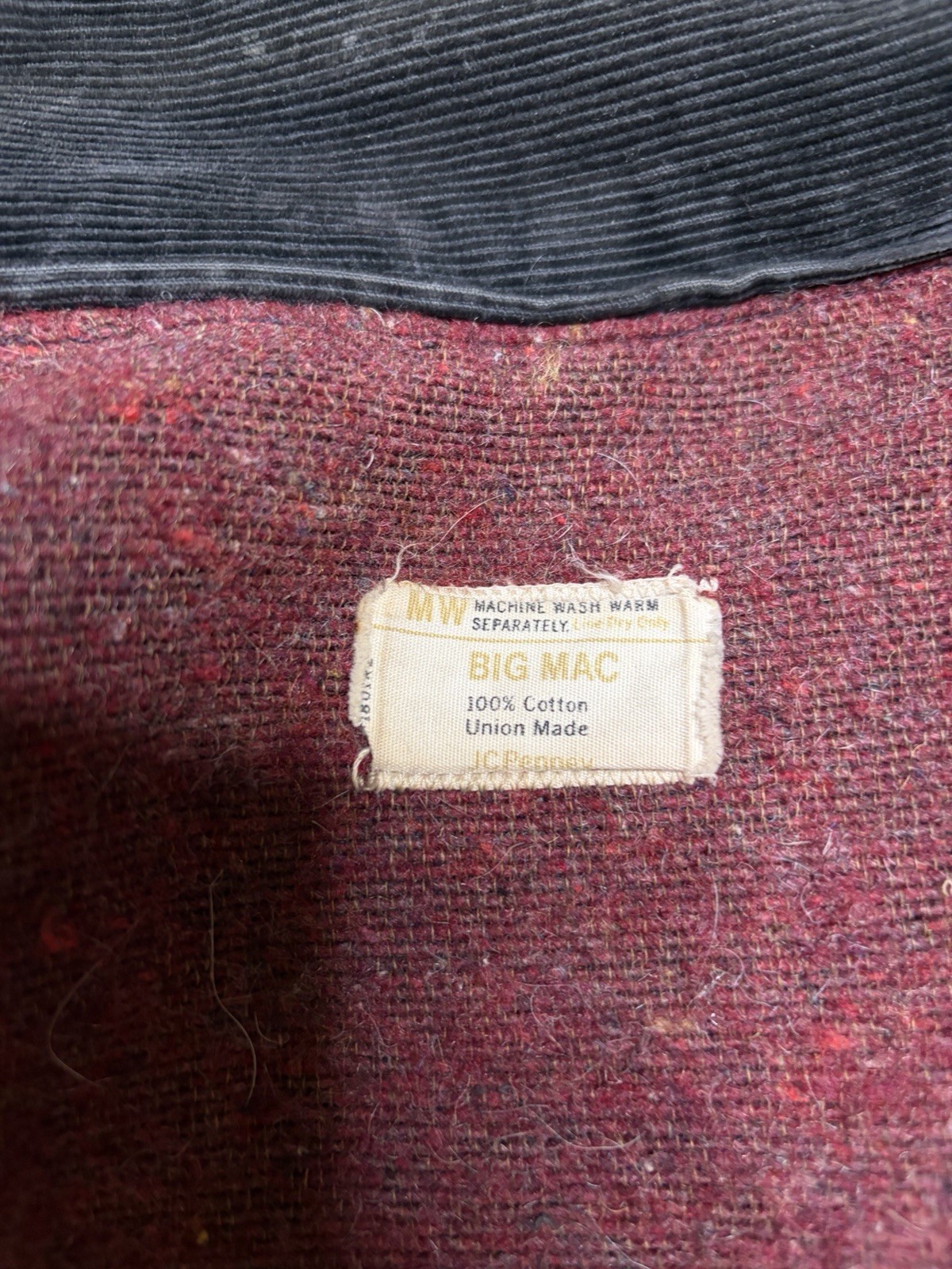 Vintage 60s Big Mac Sanforized Penneys Lined Denim Chore Coat Jacket Size XXL