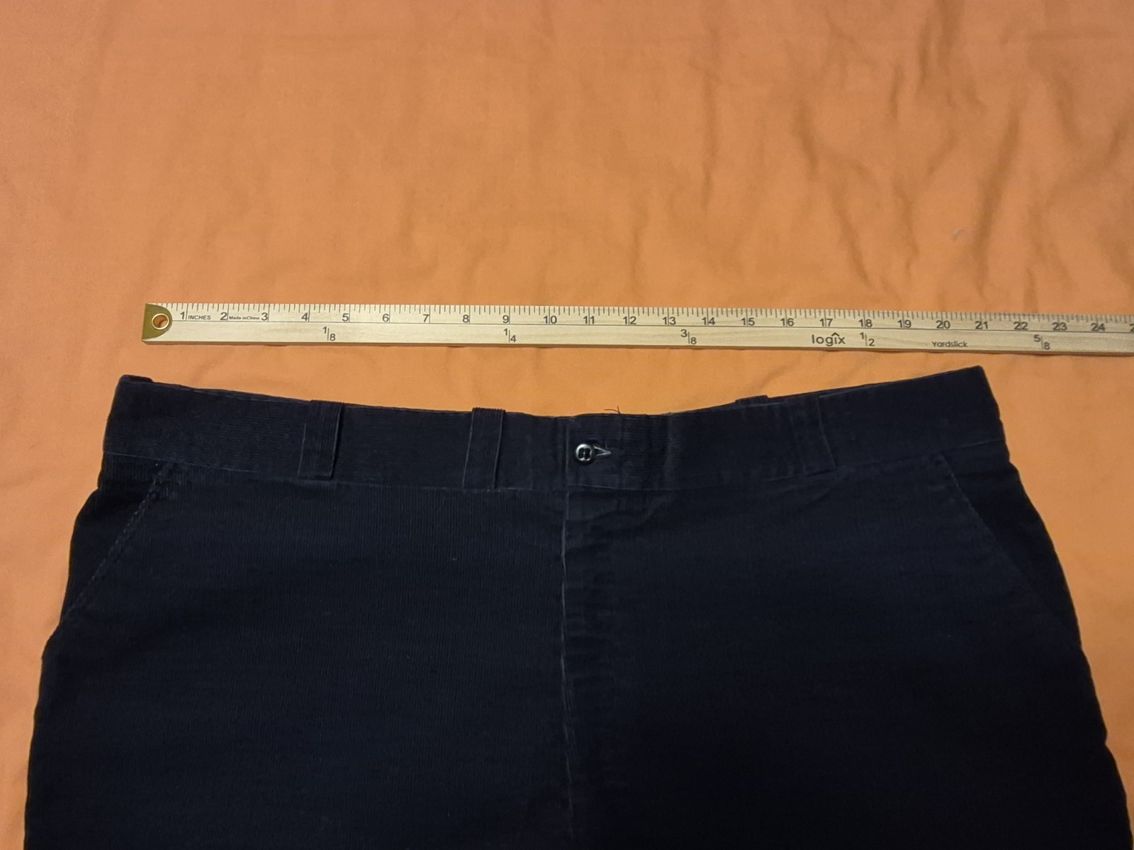 2 PAIRS VINTAGE SEARS WORK LEISURE PERMA PREST CORDUROY PANTS NAVY GREY 44 WAIST