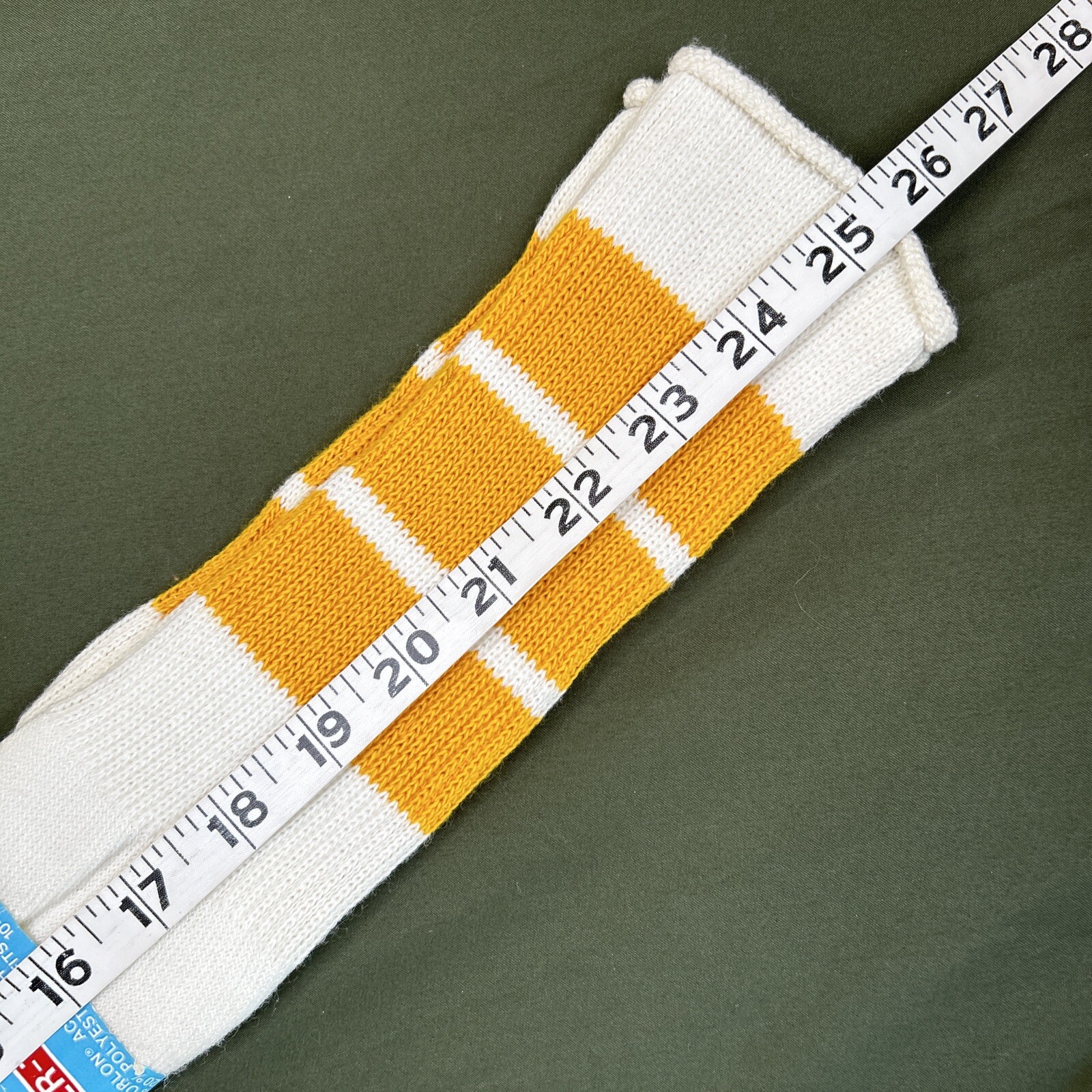 VTG Socks Tube Hole In None 80’s NOS Orlon Acrylic USA 10-14 Striped 25″ OTC