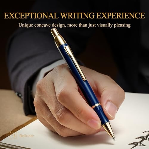 Luxury Gel Pen with 24K Gold Electroplating Finish Piano Lacquer, Luxury Blue