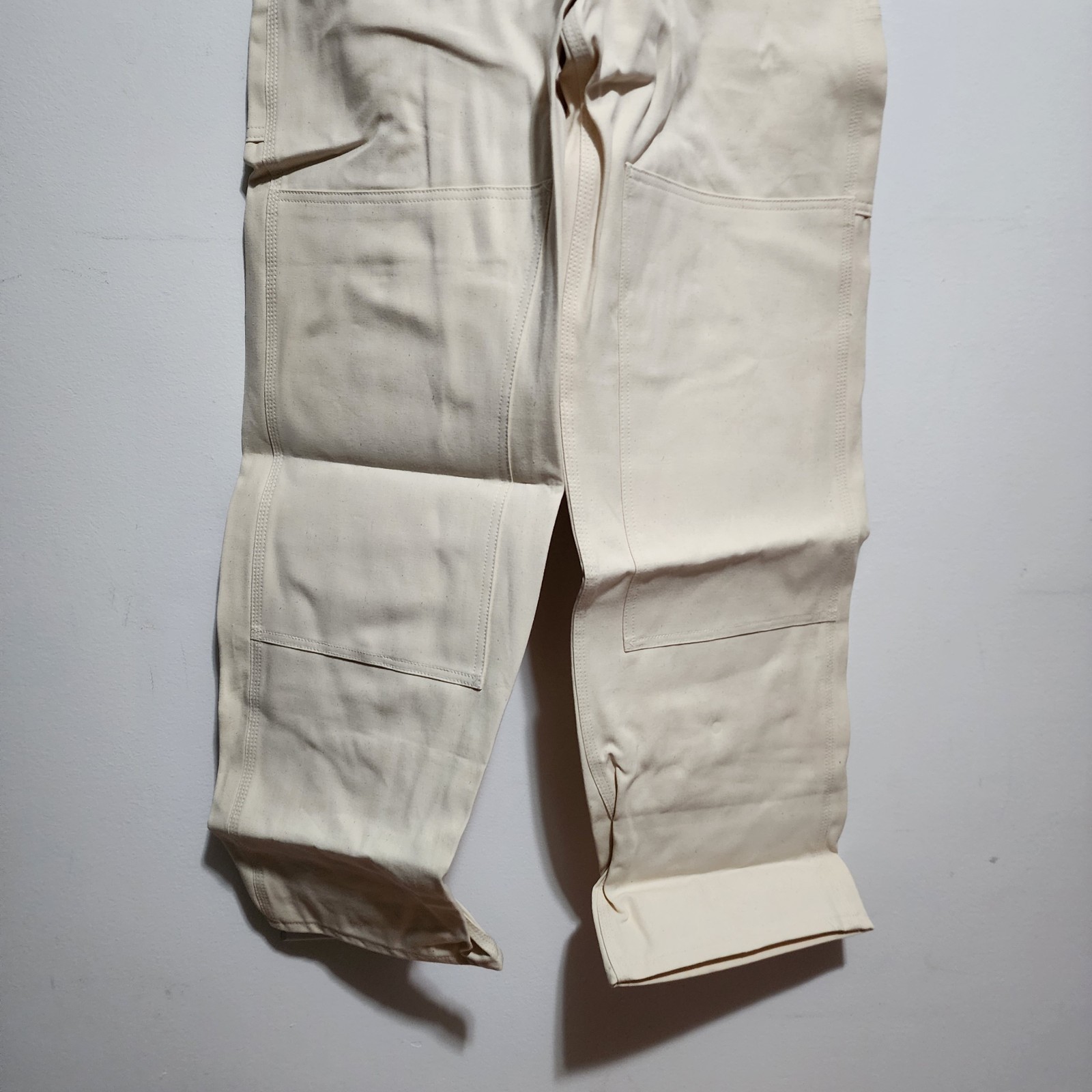 NWT Vintage Carhartt R29 NAT Natural Drill Double Knee Bib Overalls USA 38×34
