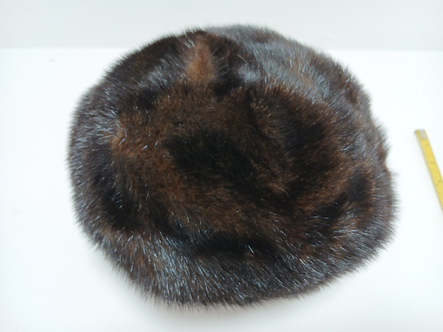 Vtg 1960s Fashions By Winter NY Dark Brown Mink Fur Beret Hat Size 22-23 Circumf